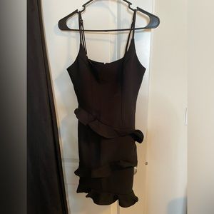 Black mini ruffle dress